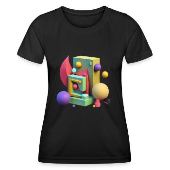 3D - Frauen Funktions-T-Shirt - Schwarz - Vorne - AI Model Female 172 light (172cm)