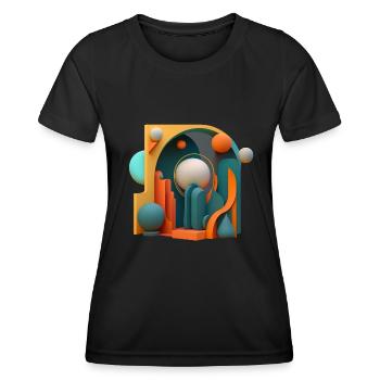 3D - Frauen Funktions-T-Shirt - Schwarz - Vorne - AI Model Female 172 light (172cm)