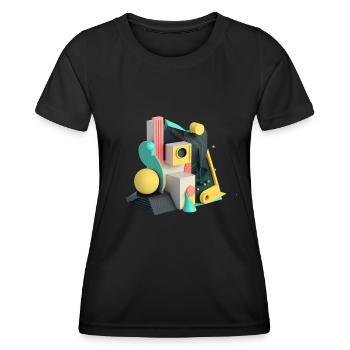 3D - Frauen Funktions-T-Shirt - Schwarz - Vorne - AI Model Female 172 light (172cm)