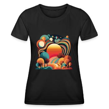 RETRO - Frauen Funktions-T-Shirt - Schwarz - Vorne - AI Model Female 172 light (172cm)