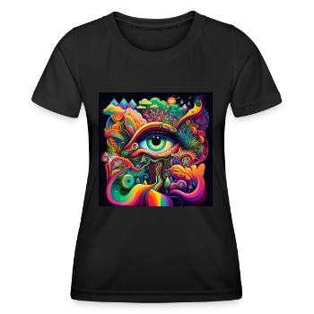 TRIPPY AUGE - Frauen Funktions-T-Shirt - Schwarz - Vorne - AI Model Female 172 light (172cm)