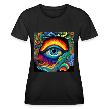 TRIPPY AUGE - Frauen Funktions-T-Shirt - Schwarz - Vorne - AI Model Female 172 light (172cm)