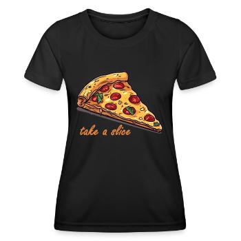 Liebe zur Pizza - Frauen Funktions-T-Shirt - Schwarz - Vorne - AI Model Female 172 light (172cm)