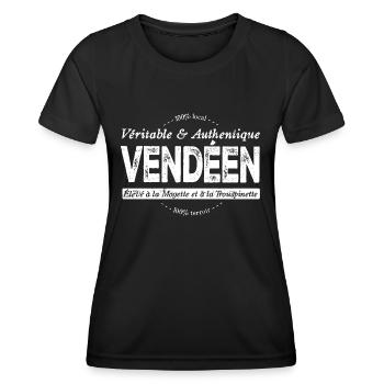 Vendéen de Vendée - T-shirt sport Femme - noir - Devant - AI Model Female 172 light (172cm)