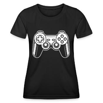 Manette de jeu de jeux vidéo - T-shirt sport Femme - noir - Devant - AI Model Female 172 light (172cm)