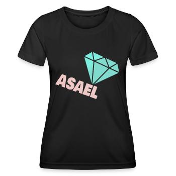 Diamant Asael - Frauen Funktions-T-Shirt - Schwarz - Vorne - AI Model Female 172 light (172cm)