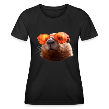 Biber - Frauen Funktions-T-Shirt - Schwarz - Vorne - AI Model Female 172 light (172cm)