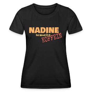 Nadine - Frauen Funktions-T-Shirt - Schwarz - Vorne - AI Model Female 172 light (172cm)