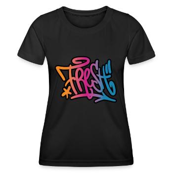Fresh Graffiti - Frauen Funktions-T-Shirt - Schwarz - Vorne - AI Model Female 172 light (172cm)