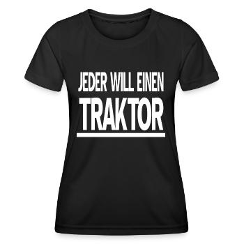 Traktor - Frauen Funktions-T-Shirt - Schwarz - Vorne - AI Model Female 172 light (172cm)