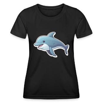 Delfin niedlich - Frauen Funktions-T-Shirt - Schwarz - Vorne - AI Model Female 172 light (172cm)