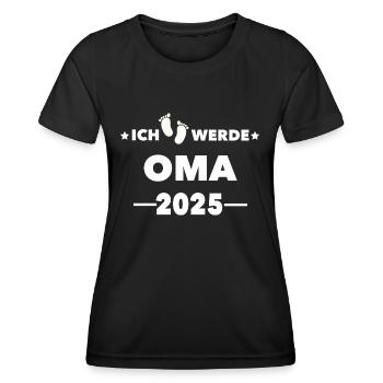 Ich werde Oma 2025 - Frauen Funktions-T-Shirt - Schwarz - Vorne - AI Model Female 172 light (172cm)