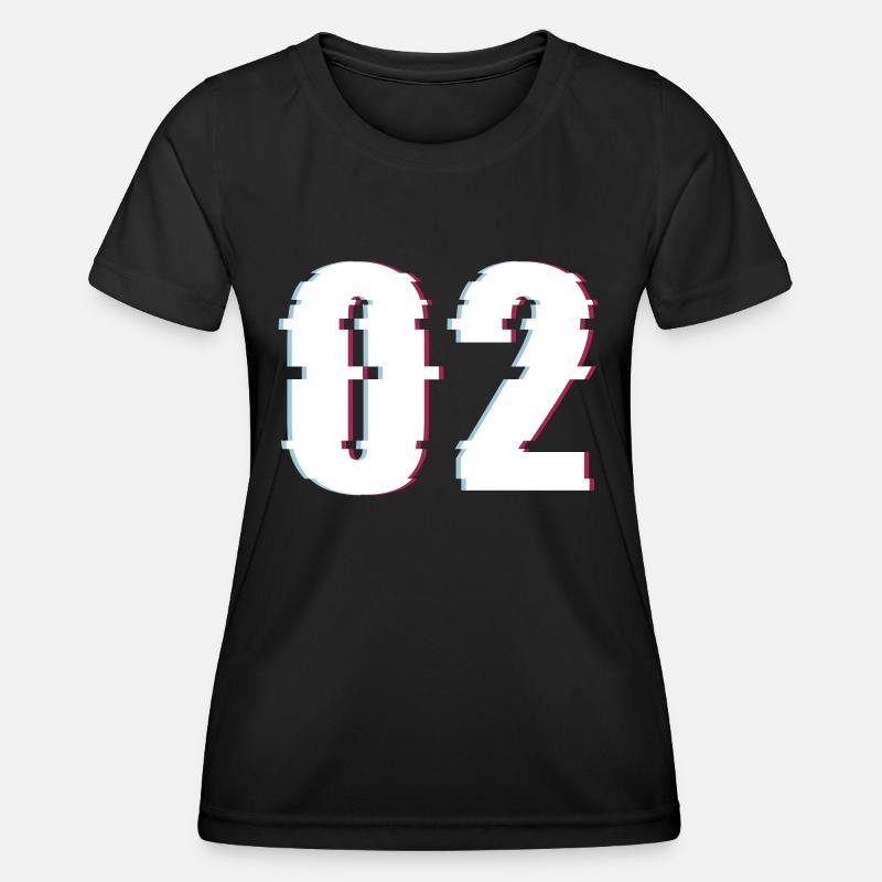 Two 2 Two 02 Number Effect Distorted Number - Women's Functional T-Shirt - black