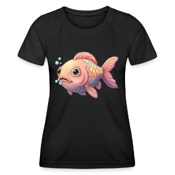 Poisson coloré aux écailles scintillantes - T-shirt sport Femme - noir - Devant - AI Model Female 172 light (172cm)