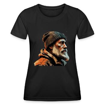 Old Man Captain Hamburg St Pauli Port Worker - Women's Functional T-Shirt - black - Front - AI Model Female 172 light (172cm)