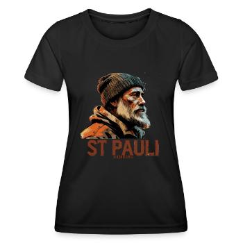 Old Man Captain Hamburg St Pauli Port Worker - Women's Functional T-Shirt - black - Front - AI Model Female 172 light (172cm)