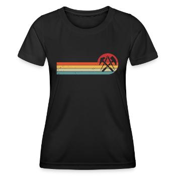 Dachdecker Zunftzeichen Dachdeckermeister - Frauen Funktions-T-Shirt - Schwarz - Vorne - AI Model Female 172 light (172cm)