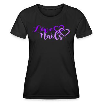 Love Nails Nageldesign Nagelstudio Nails and Beaut - Frauen Funktions-T-Shirt - Schwarz - Vorne - AI Model Female 172 light (172cm)