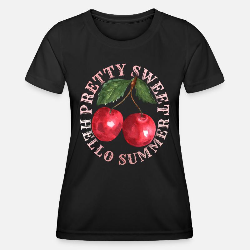 Kirsche, Cherry-Fruit Kirsche-Cherry Sommer-Spruch - Frauen Funktions-T-Shirt - Schwarz