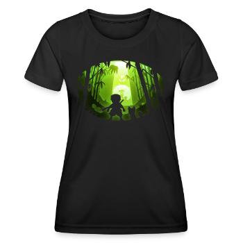 Paper Cut – Little Ninja and His Fox - Women's Functional T-Shirt - black - Front - AI Model Female 172 light (172cm)