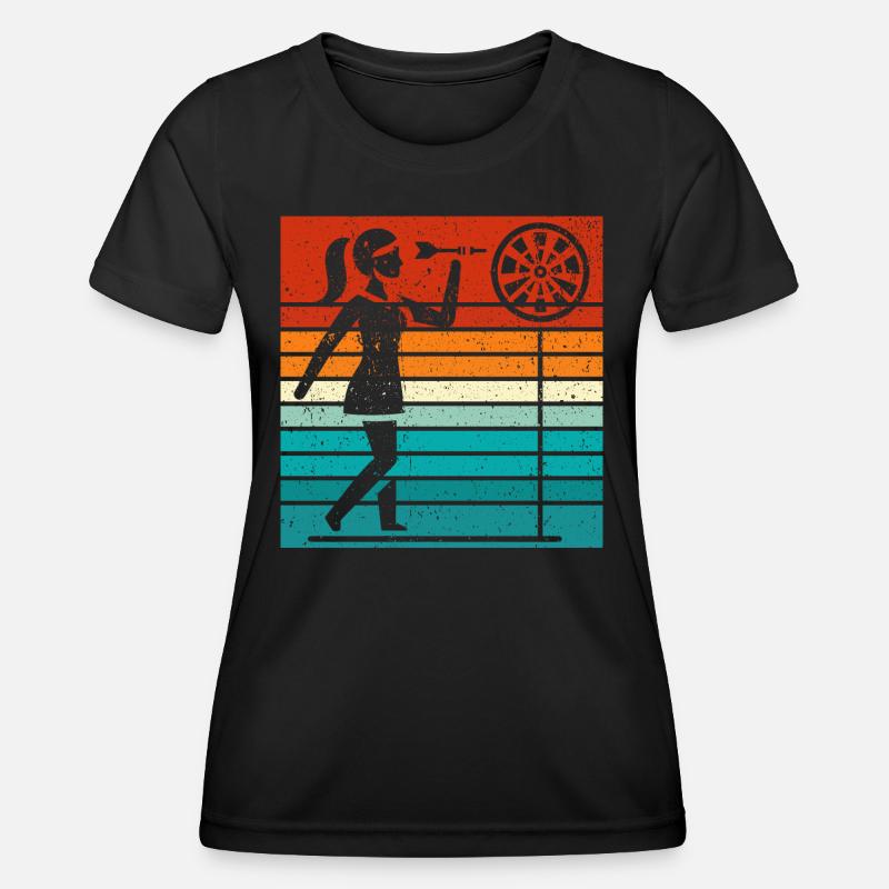 Dart Playing Ladies - Cool Gift - Women's Functional T-Shirt - black