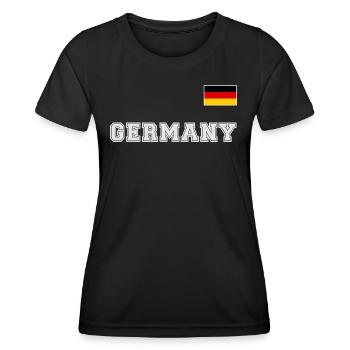 Maillot de l’Allemagne look ALLEMAGNE avec drapeau - T-shirt sport Femme - noir - Devant - AI Model Female 172 light (172cm)