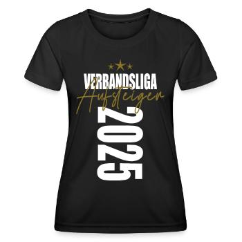 Aufsteiger Verbandsliga 2025 Aufstiegstrikot - Frauen Funktions-T-Shirt - Schwarz - Vorne - AI Model Female 172 light (172cm)