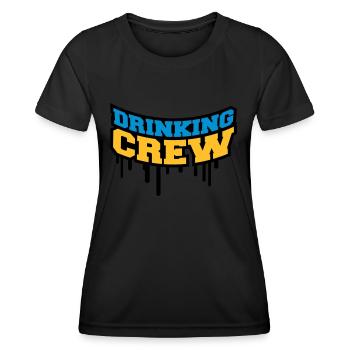 Drinking Crew Graffiti - Frauen Funktions-T-Shirt - Schwarz - Vorne - AI Model Female 172 light (172cm)