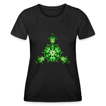Force Shield, Power, Superhero, Fractal, Energy - T-shirt sport Femme - noir - Devant - AI Model Female 172 light (172cm)