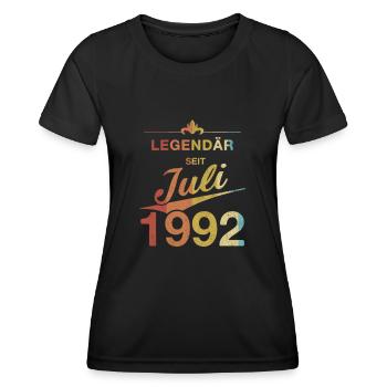 Legendary 30th birthday July 1992 Vintage 92 - Women's Functional T-Shirt - black - Front - AI Model Female 172 light (172cm)