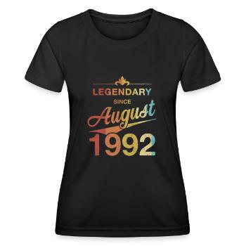30. Geburtstag Legendär August 1992 Jahrgang 92 - Frauen Funktions-T-Shirt - Schwarz - Vorne - AI Model Female 172 light (172cm)