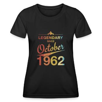 60e anniversaire Légendaire Octobre 1962 Millésime 62 - T-shirt sport Femme - noir - Devant - AI Model Female 172 light (172cm)