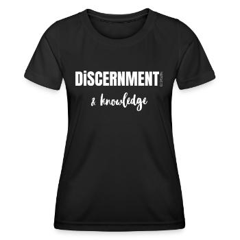 Discernement et Connaissance - Phi/1:9 - T-shirt sport Femme - noir - Devant - AI Model Female 172 light (172cm)
