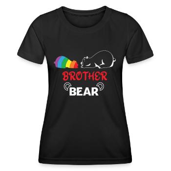LBGT Flag Gay Pride Frère humain Ours - T-shirt sport Femme - noir - Devant - AI Model Female 172 light (172cm)