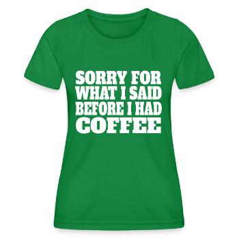 Coffee Cup Caffeine Gift Coffee Bean Drink - T-shirt sport Femme - vert - Devant - AI Model Female 172 dark (172cm)