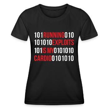 Running Exploits est mon design cardio - T-shirt sport Femme - noir - Devant - AI Model Female 172 light (172cm)