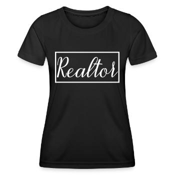 Agent immobilier fier étudiant diplômé en immobilier - T-shirt sport Femme - noir - Devant - AI Model Female 172 light (172cm)
