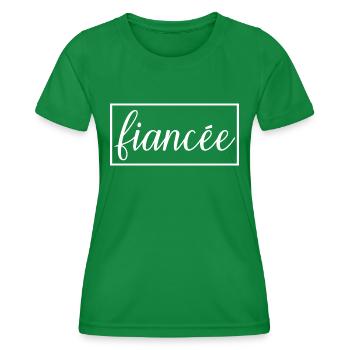 Fiancée Matching Engagement Wedding Honeymoon - Women's Functional T-Shirt - kelly green - Front - AI Model Female 172 dark (172cm)