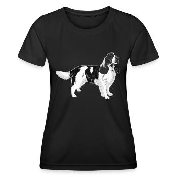 Cadeau de chien Springer Spaniel anglais - T-shirt sport Femme - noir - Devant - AI Model Female 172 light (172cm)