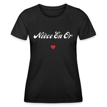 nièce en or - T-shirt sport Femme - noir - Devant - AI Model Female 172 light (172cm)