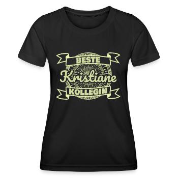 Arbeitskollegin Kristiane - Frauen Funktions-T-Shirt - Schwarz - Vorne - AI Model Female 172 light (172cm)