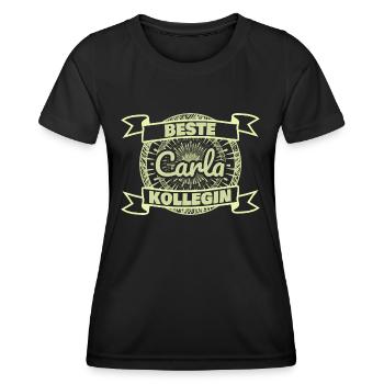 Arbeitskollegin Carla - Frauen Funktions-T-Shirt - Schwarz - Vorne - AI Model Female 172 light (172cm)