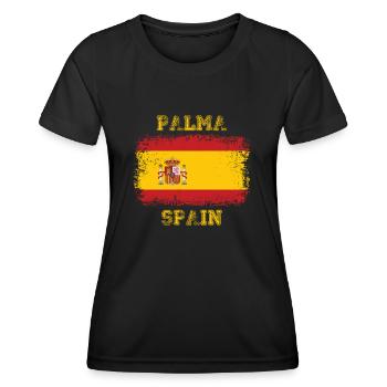 Party Palma de Mallorca Spain Flag - Women's Functional T-Shirt - black - Front - AI Model Female 172 light (172cm)