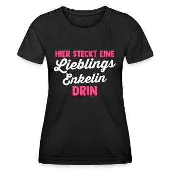 Enkelin - Frauen Funktions-T-Shirt - Schwarz - Vorne - AI Model Female 172 light (172cm)