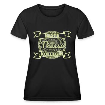 Kollegin Thessa - Frauen Funktions-T-Shirt - Schwarz - Vorne - AI Model Female 172 light (172cm)