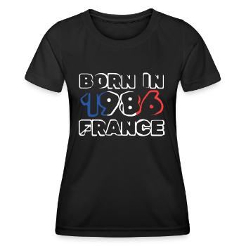 Frankreich 1986 - Frauen Funktions-T-Shirt - Schwarz - Vorne - AI Model Female 172 light (172cm)