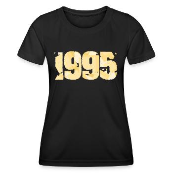 Année 1995 - T-shirt sport Femme - noir - Devant - AI Model Female 172 light (172cm)