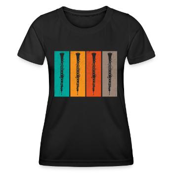 Oboist Oboe Basoonist Marching Band Instrumen - Frauen Funktions-T-Shirt - Schwarz - Vorne - AI Model Female 172 light (172cm)