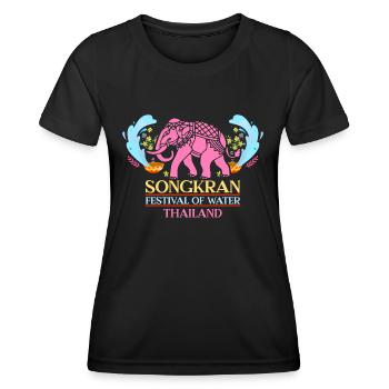 SongKran Festival of Water Thailand - Women's Functional T-Shirt - black - Front - AI Model Female 172 light (172cm)