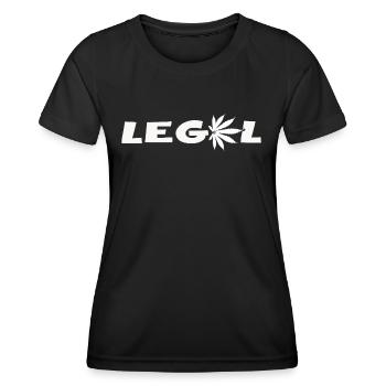 hanfblatt legal cannabis-club high indica weed - Frauen Funktions-T-Shirt - Schwarz - Vorne - AI Model Female 172 light (172cm)